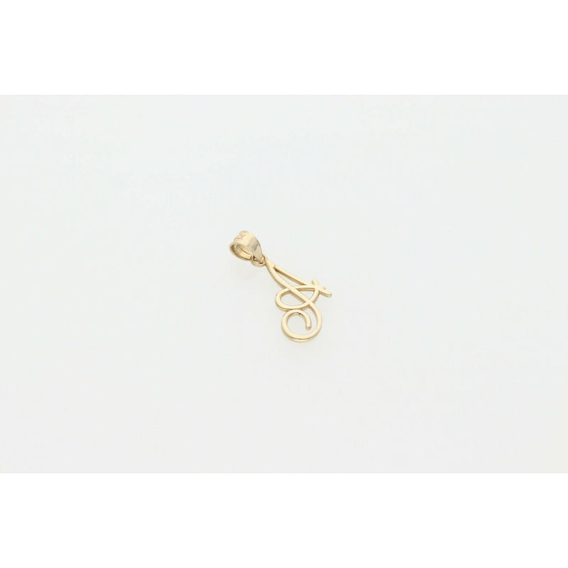 10 Karat Gold Scrip Letter Charm W: 0.5