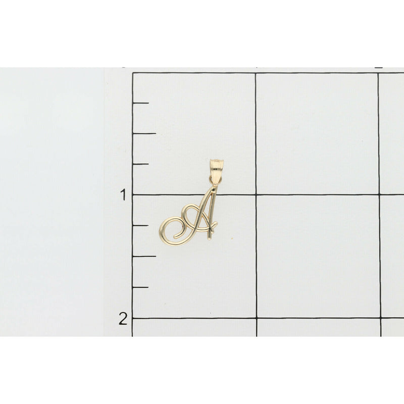 10 Karat Gold Scrip Letter Charm W: 0.5