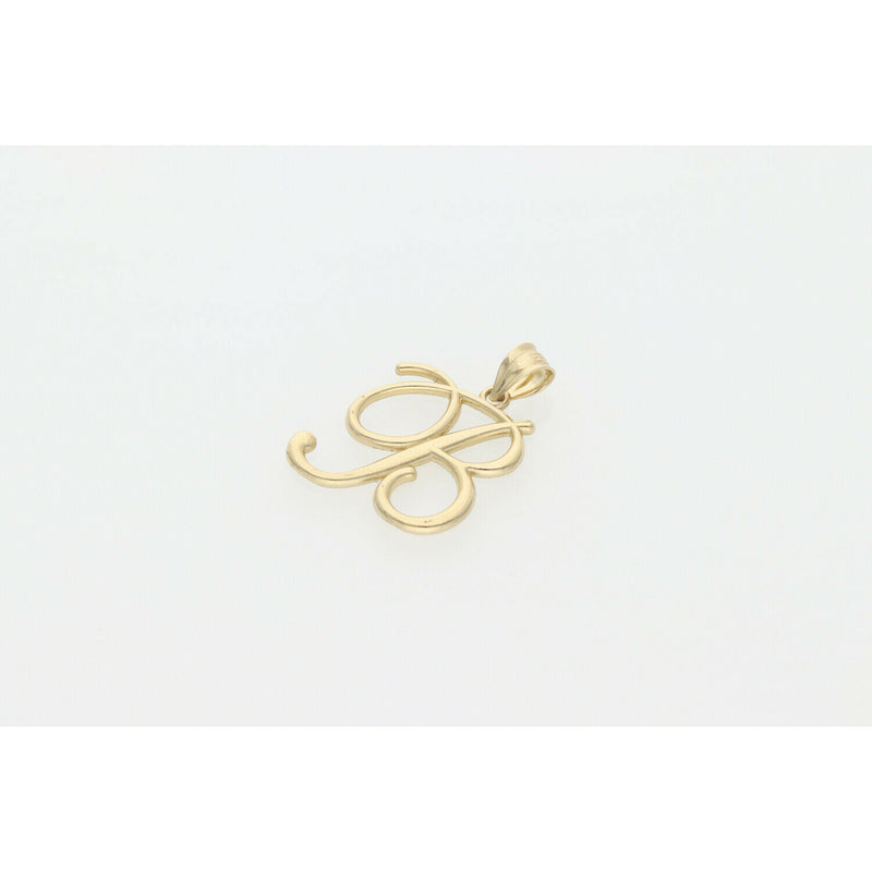 10 Karat Gold Cursive Letter "B" Charm W: 1.1