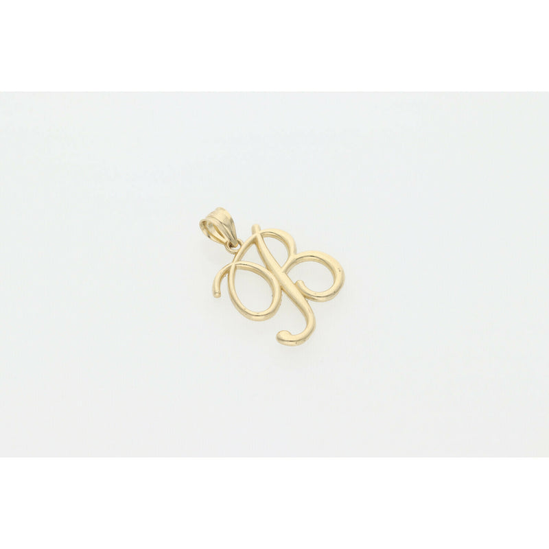 10 Karat Gold Cursive Letter "B" Charm W: 1.1