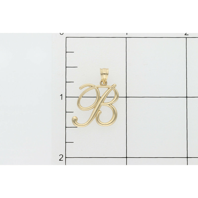10 Karat Gold Cursive Letter "B" Charm W: 1.1