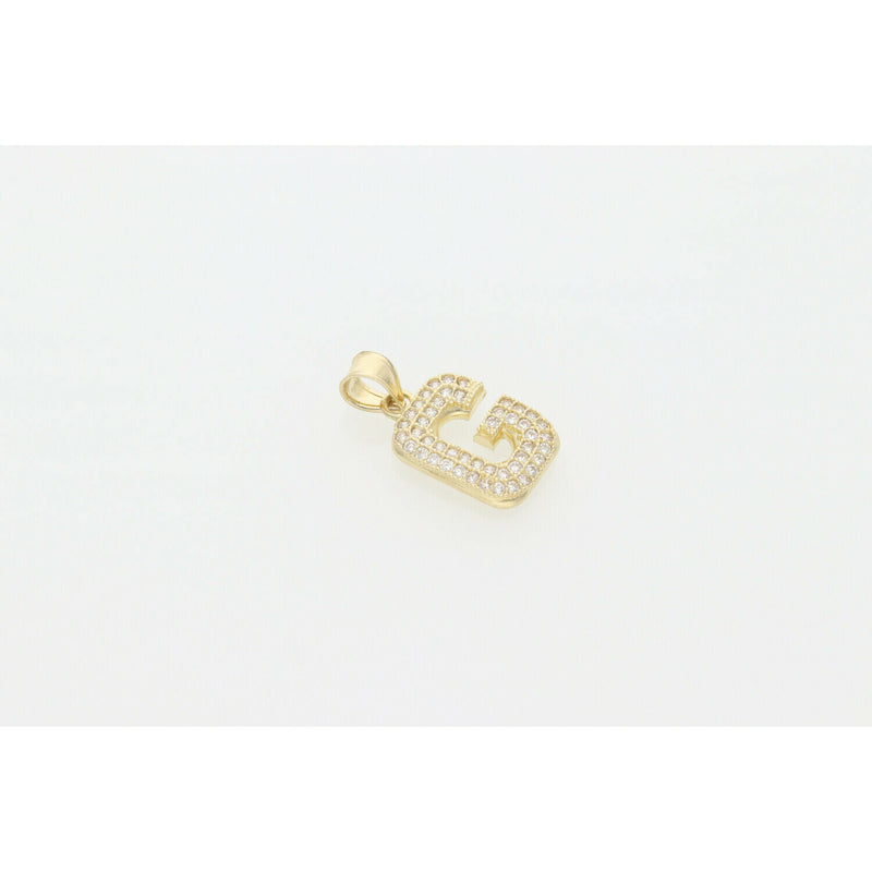 10 Karat Gold & Cz Letter "G" Charm W: 1.5