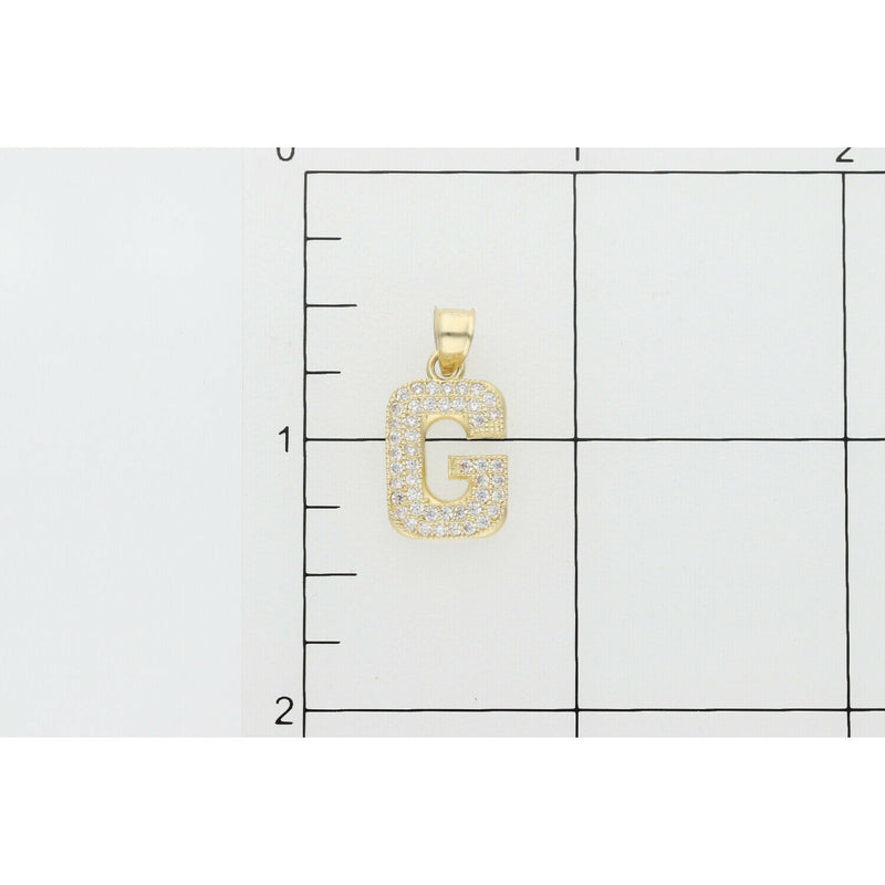 10 Karat Gold & Cz Letter "G" Charm W: 1.5