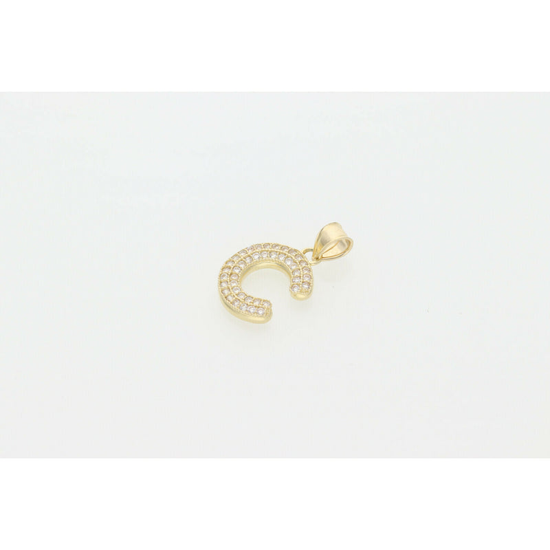 10 Karat Gold Zirconium Letter "C" Charm W: 1.4