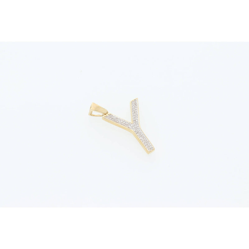 10 Karat Gold 0.15ctw Diamond Initial "Y" Pendant