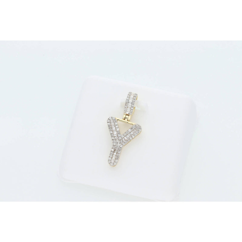 10K Gold 1/3ctw Diamond Initial "Y" Pendant