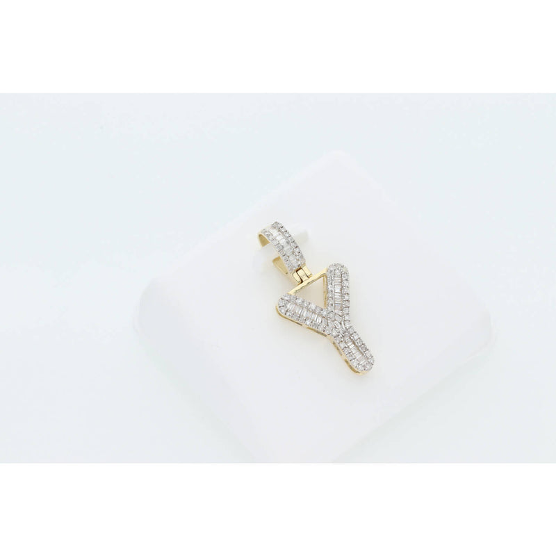 10K Gold 1/3ctw Diamond Initial "Y" Pendant