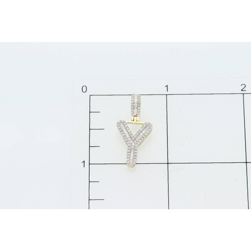 10K Gold 1/3ctw Diamond Initial "Y" Pendant