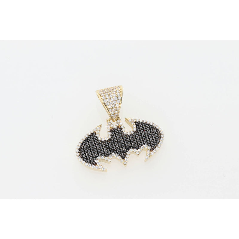 14 Karat Gold & cz Bat Charm W:5.8