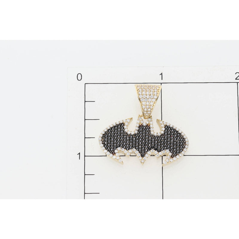 14 Karat Gold & cz Bat Charm W:5.8