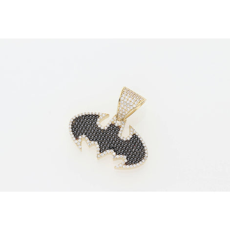 14 Karat Gold & cz Bat Charm W:5.8