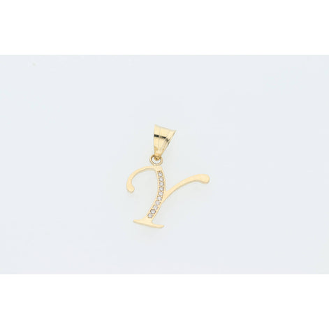 14 Karat Gold Cz Initial 