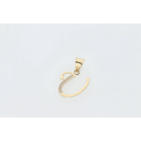 14 Karat Gold Cz Initial 