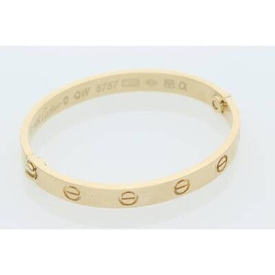 14K G Flat Screwhead Bangle 6.6mm 7.5" W:33.8
