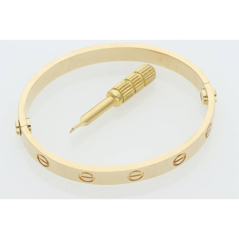 14K G Flat Screwhead Bangle 6.6mm 7.5" W:33.8