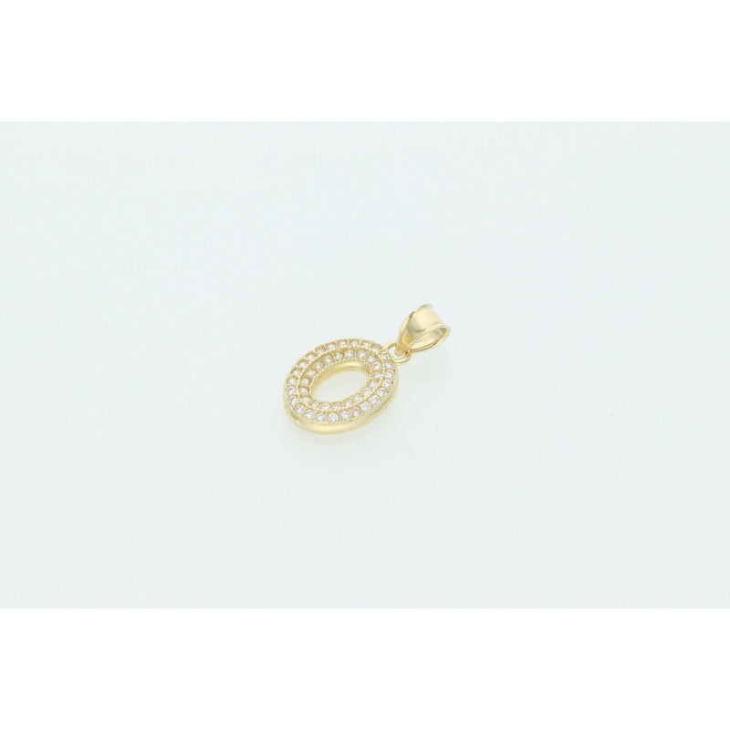 10 karat Gold & Cz Letter "O" Charm W: 1.3