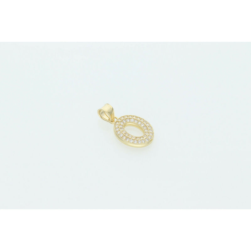 10 karat Gold & Cz Letter "O" Charm W: 1.3