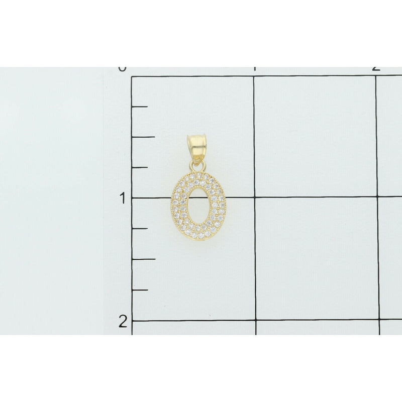 10 karat Gold & Cz Letter "O" Charm W: 1.3