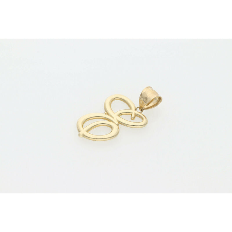 10 Karat Gold Cursive Letter "E" Charm W:1.7