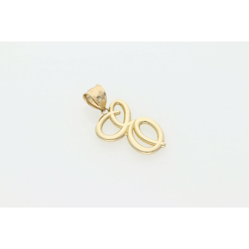 10 Karat Gold Cursive Letter "E" Charm W:1.7
