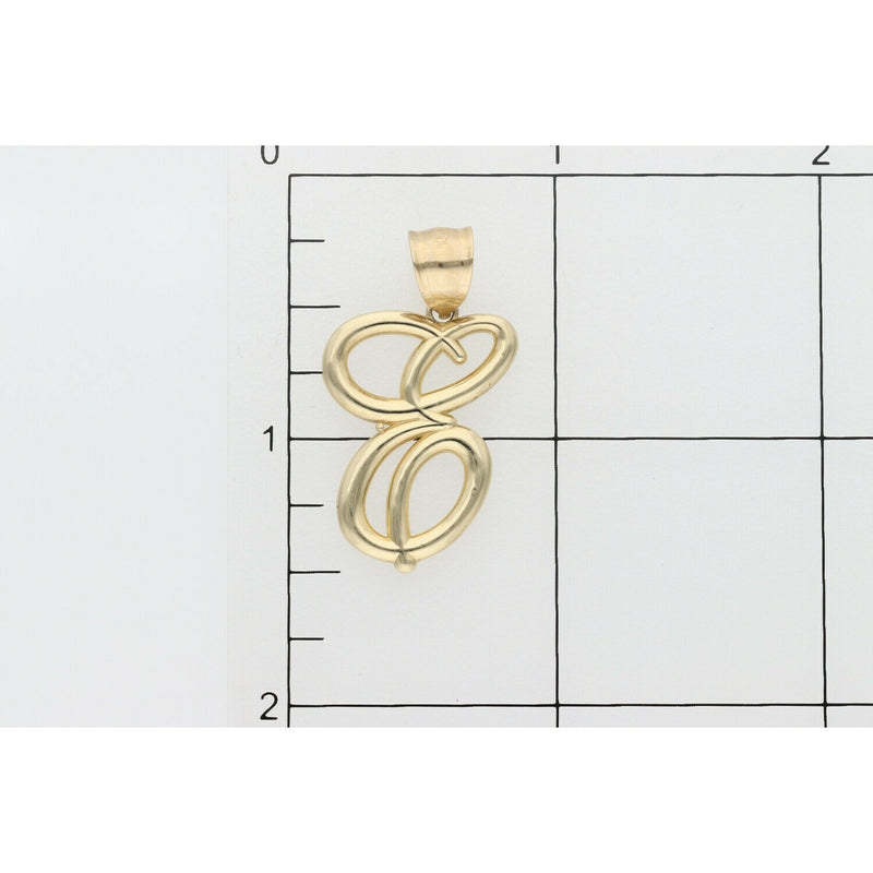 10 Karat Gold Cursive Letter "E" Charm W:1.7