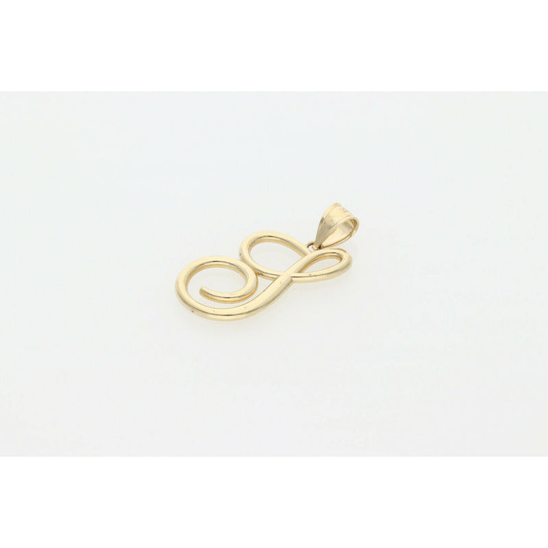10 Karat Gold Cursive Letter "J" Charm W:1.3