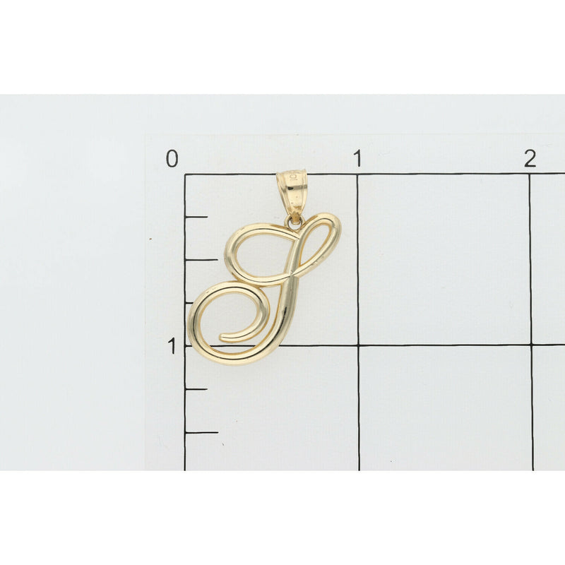 10 Karat Gold Cursive Letter "J" Charm W:1.3