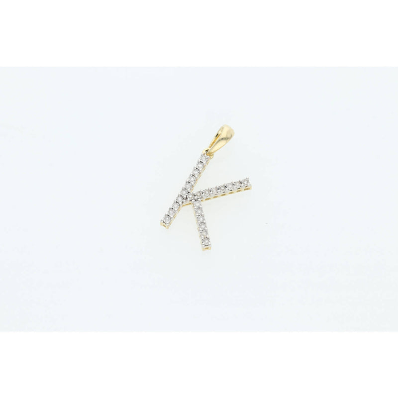 10K Gold 0.06ctw Diamond Initial "K" Charm W:1.8