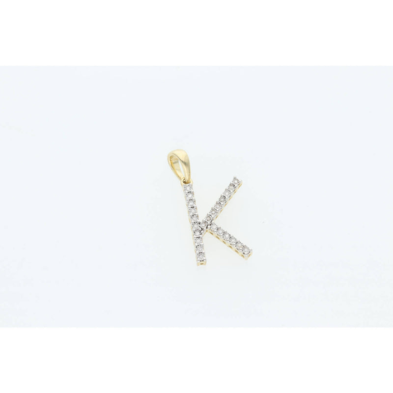10K Gold 0.06ctw Diamond Initial "K" Charm W:1.8