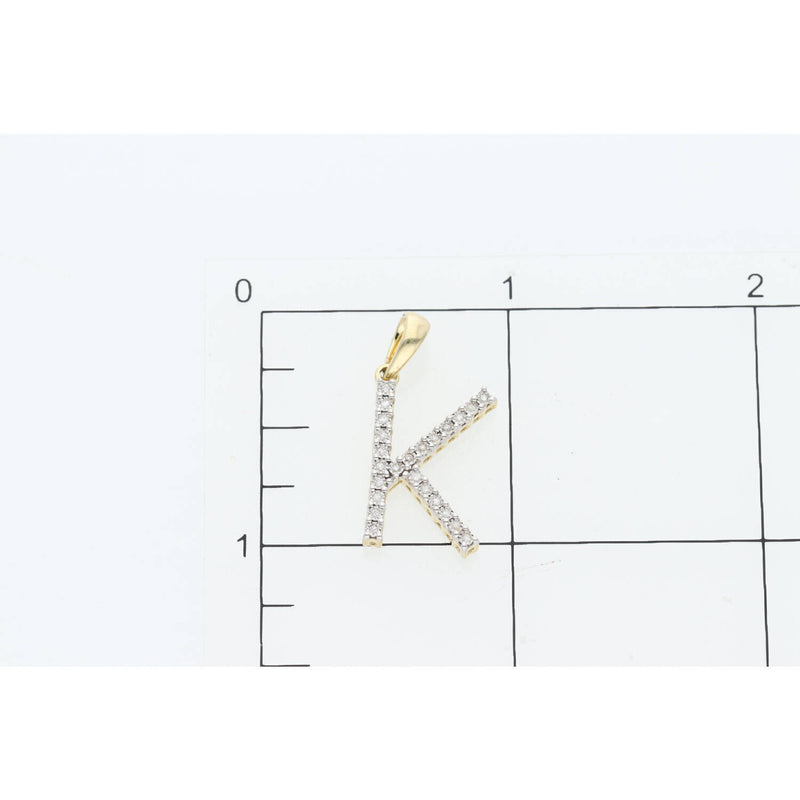10K Gold 0.06ctw Diamond Initial "K" Charm W:1.8