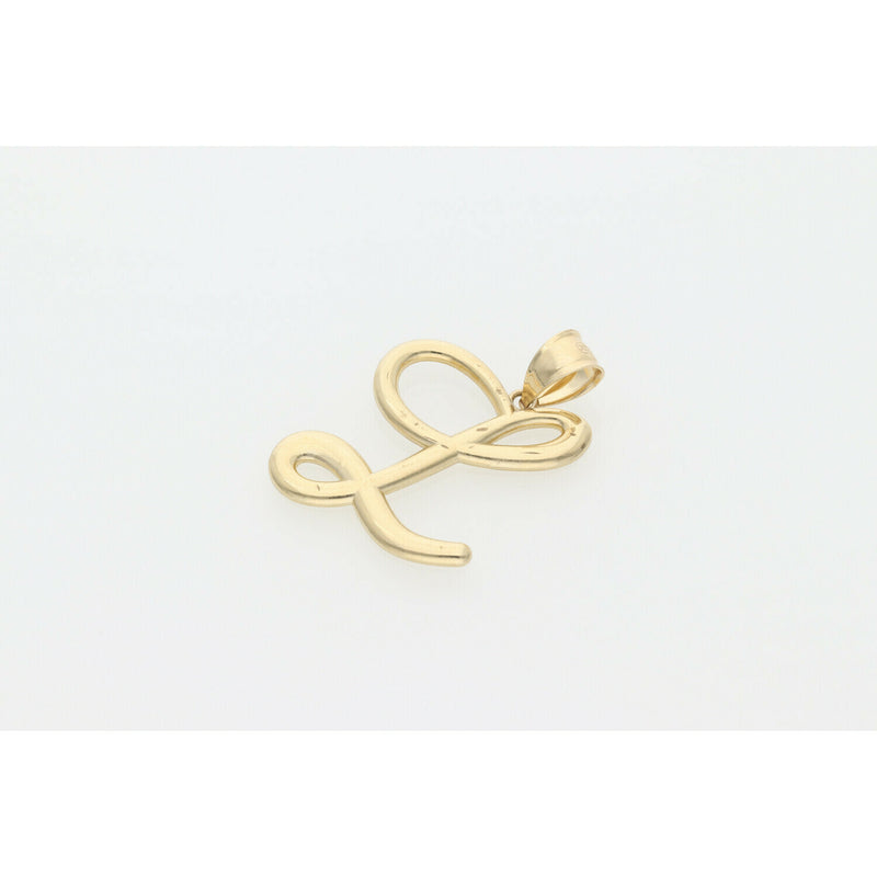 10 Karat Gold Cursive Letter "L" Charm W: 1.5