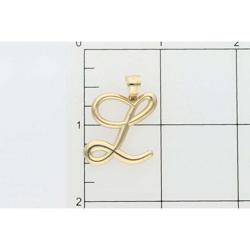 10 Karat Gold Cursive Letter "L" Charm W: 1.5