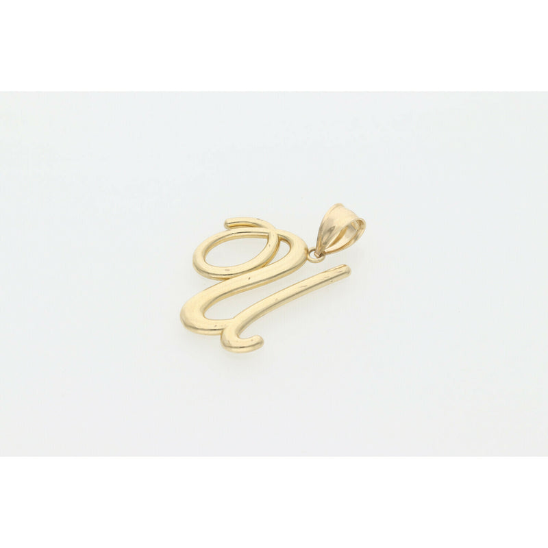 10 Karat Gold Cursive Letter "U" Charm W:1.7