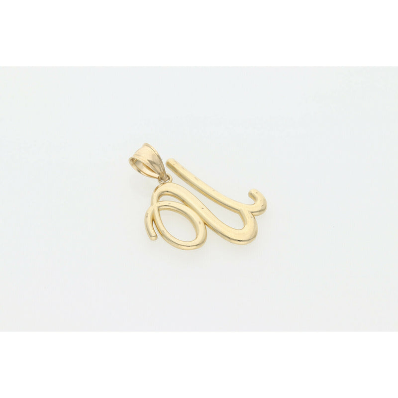 10 Karat Gold Cursive Letter "U" Charm W:1.7