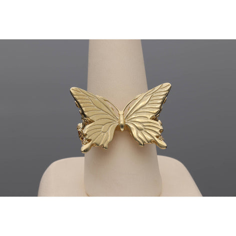 14 Karat Gold Cz Butterfly Ring S:8 W:5.8