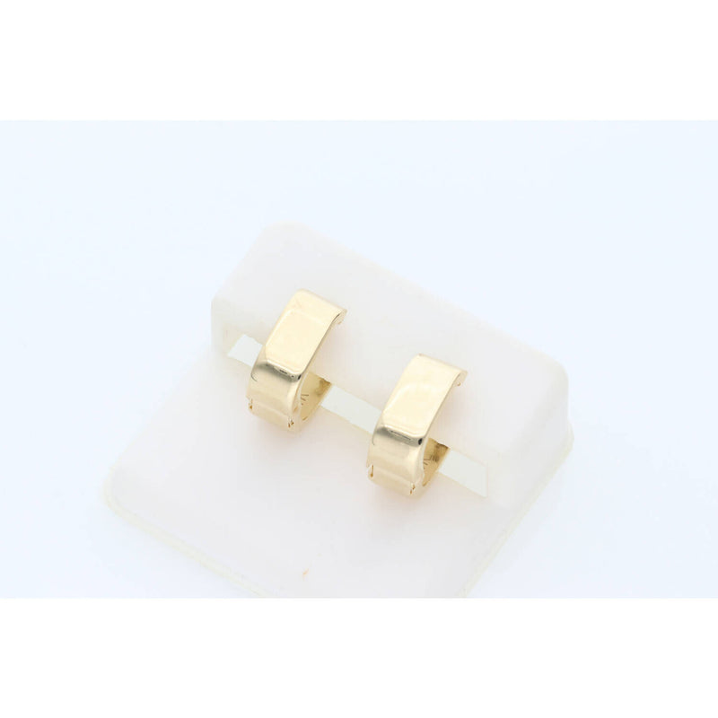 14K Gold Plain Square Hoop Earrings W:2.4