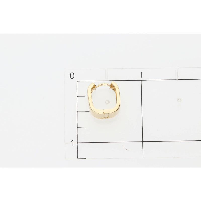 14K Gold Plain Square Hoop Earrings W:2.4