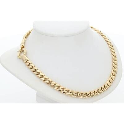 14K Gold Plain Cuban Link Necklaces 6.217" W:17.4