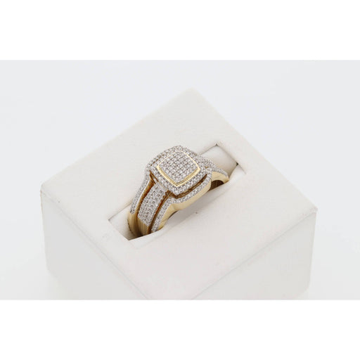 Diamond Micro Pave Bridal Set Ring 10 Karat Gold 1/2ctw