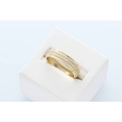  Channel Style 10k Gold Diamond Mens Band Ring