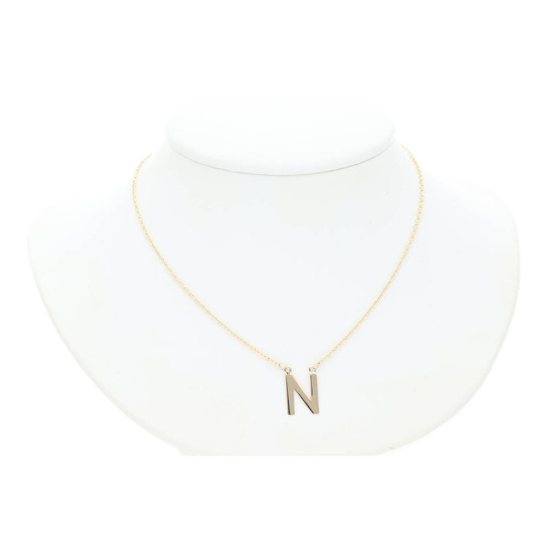 Gold Initial "N" Rolo Necklaces 