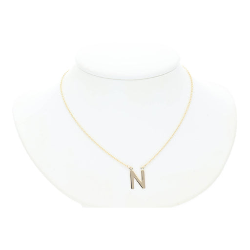 Gold Initial "N" Rolo Necklaces 