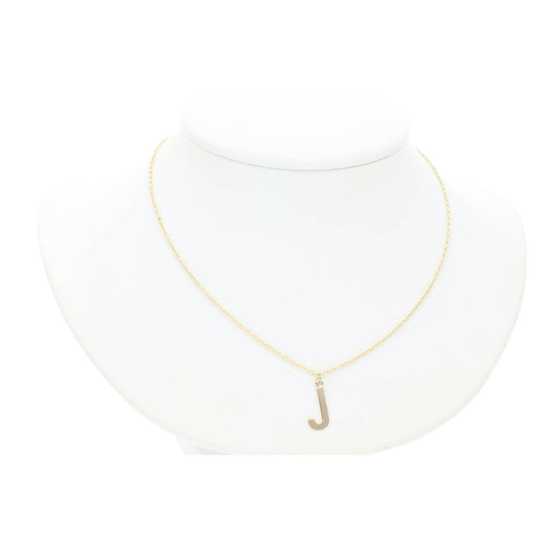 Gold Initial "J" Rolo Necklaces