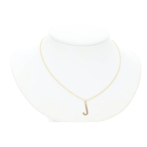 Gold Initial "J" Rolo Necklaces