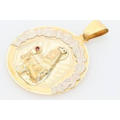 14k Gold & CZ Santa Barbara Med D:3 1/4