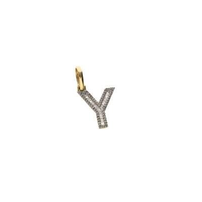 Gold Diamond Initial "Y" Pendant