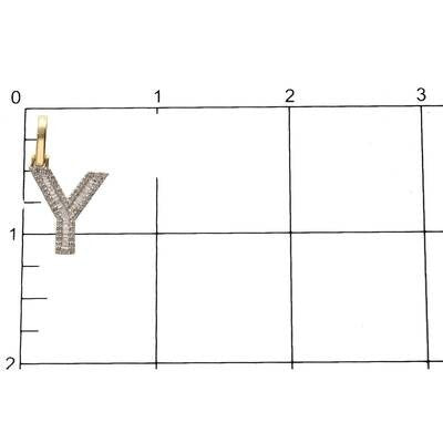 10K Gold Diamond Initial "Y" Pendant