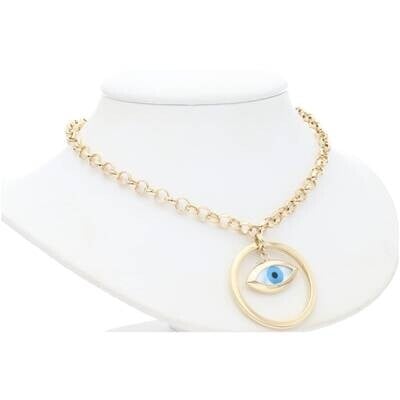 Gold Rolo eye Necklace