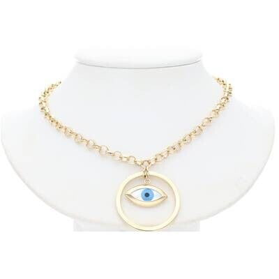 14 Karat Gold Rolo eye Necklace