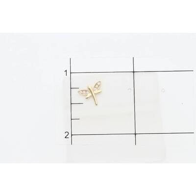 10K Gold & CZ Dragonfly Earr W:1.1